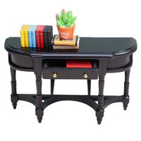 Table console miniature en bois à l'échelle 1/12, style européen classique, demi-table pour maison de poupée, mobilier personnalisé OEM EN71, vente en gros