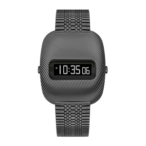 <span class=keywords><strong>Montre</strong></span> Ondulation Temps Rétro 1970s <span class=keywords><strong>Montre</strong></span> Numérique Électronique Unique Vague Motif LCD Affichage En Acier Inoxydable DG Couple Montres - Product Image 2