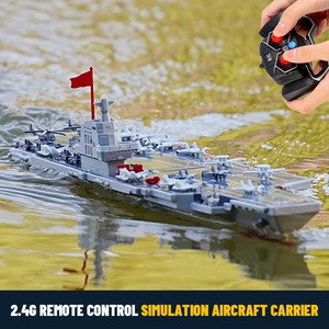 Modèle de porte-avions télécommandé à 4 canaux, <span class=keywords><strong>bateau</strong></span> de guerre <span class=keywords><strong>militaire</strong></span> électrique télécommandé, jouet aquatique extérieur étanche - Product Image 4