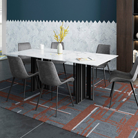 Meubles de salle à manger, table à manger en marbre, ensemble de table à manger moderne, 4, 6 ou 8 chaises, tables de restaurant, table à manger en pierre frittée