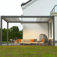 Toldo Retráctil para Exteriores, Techo Ajustable Impermeable, Gazebo de Aleación de Aluminio para Jardín, Villa, Patio