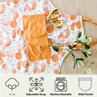 Katoenen waterdichte moderne minimalistische oranje aquarelprint keukenschort Verstelbare nekband Groot voorvak Wasbaar Anti