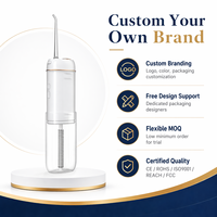 Irrigador Bucal Portátil, Limpiador Dental Eléctrico con 5 Modos, IPX7, con Almacenamiento de Boquillas, para Limpieza de Dientes y Aparatos Ortodóncicos