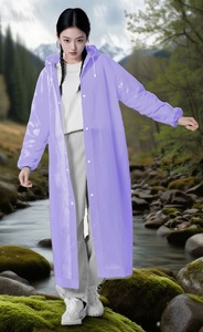 Adult <span class=keywords><strong>Long</strong></span> <span class=keywords><strong>Raincoat</strong></span> EVA Undurchlässiger Regenmantel Männer Frauen Travel Hooded Beam Port Regen Poncho Angeln Camping Regen bekleidung - Product Image 3