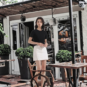 Camisetas de Mujer de Punto, Casuales, Ajustadas, Transpirables, con Logotipo Personalizado de Verano, de Alta Calidad - Product Image 3