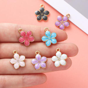 Nouveau bricolage bijoux alliage goutte d'huile fleur de cerisier HyunA Style pendentif boucles d'oreilles cheveux accessoires Bracelet matériaux en gros - Product Image 4