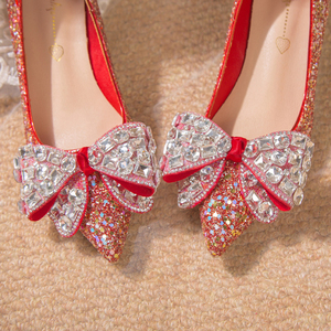 รองเท้าเจ้าสาวแบบส้นบาง ดีไซน์หรูหรา ราคาโรงงานถูก สำหรับงานแต่งงาน - Product Image 3