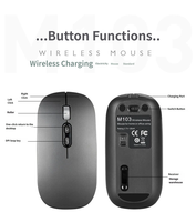 Mouse Nirkabel Dual Mode Isi Ulang Daya, 2.4g Bluetooth, Mouse Optik Portabel dengan Penerima Nano USB