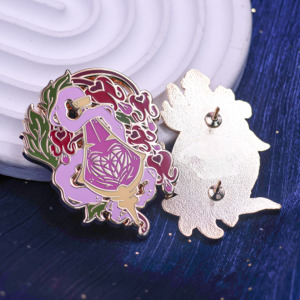 定制压铸金属硬搪瓷别针卡通动漫翻领别针软定制硬搪瓷别针丝网印刷 - Product Image 1