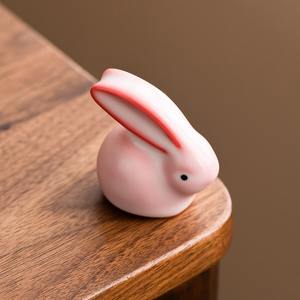 MSH Ru เตาเผาน้ำมันหมูเคลือบผงขนาดเล็ก Ru กระต่ายน้อยเซรามิกชาเครื่องประดับสัตว์เลี้ยง - Product Image 3