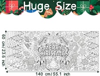 Poster de coloriage personnalisé Joyeux Noël, bannière vierge en papier offset pour dessin DIY, nappe à colorier, décoration murale pour la maison et l'école