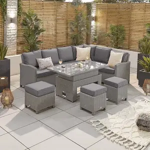 Hasır açık kanepe bahçe yemek masası ve sandalyeler Modern veranda seti