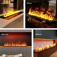 Perapian Listrik Portabel 3D Uap Air Tanpa Asap untuk Dalam Ruangan, Nyala LED, Warna Dapat Disesuaikan, Grosir