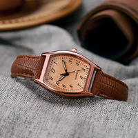 Jam Tangan Wanita Quartz Gaya Retro Digital Baru dengan Tali Akrilik Berbentuk Laras dari Paduan Logam