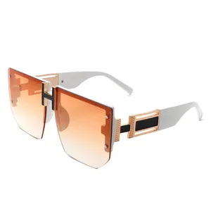 Kaelor - Occhiali da sole quadrati oversize con montatura a mezza cornice e lenti sfumate - Product Image 6