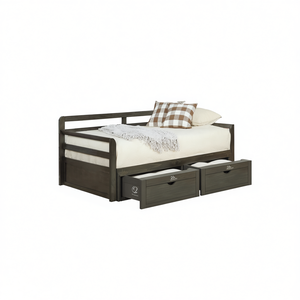Divano letto grigio a 2 cassetti con letto estraibile per arredamento soggiorno - Product Image 1