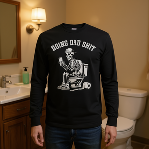 T-shirt à manches longues Doing Dad Shit Skeleton pour la fête des pères, cadeau drôle pour papa - Product Image 3