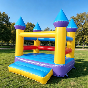 Château gonflable classique en PVC pour enfants, idéal pour les locations événementielles - Product Image 1