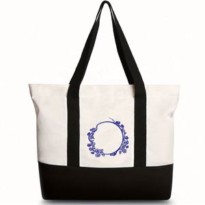 Bolsa de Playa de Lona Personalizada con Monograma para Mujer, Regalo con Iniciales Personalizadas para Salidas de Verano y Viajes - Product Image 2