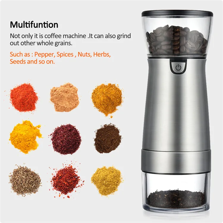 Electric Coffee Grinder Portable USB Charging Coffee Grinding Machine Multifunction Coffee Bean Grinder Electric