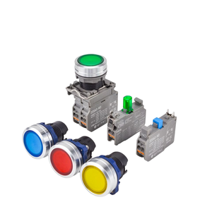 Interruptor de Botón Pulsador Momentáneo con Bloqueo LED, Personalizable, Parada de Emergencia, Alta Calidad, Clasificación de Corriente de 25A, Industrial - Product Image 1