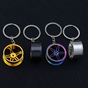 Car Wheel <b>Key</b> <b>Holder</b> Turbo Metal Light Keychain Custom Laser Logo Hot Sale Alloy Wheel Hub Keyring - Product Image 5