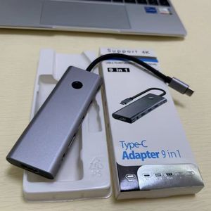 USB3.0 9 trong 1 Hub USB C Hub cổng Multiport HUB <span class=keywords><strong>Adapter</strong></span> 4K/60Hz HD cổng âm thanh Dock PD 100W SD/TF với nút màn hình - Product Image 5