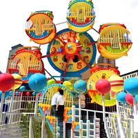 Manèges miniatures de type grande roue de qualité commerciale, équipement professionnel pour parcs d'attractions intérieurs/extérieurs, certifié CE, en fibre de verre et acier pour