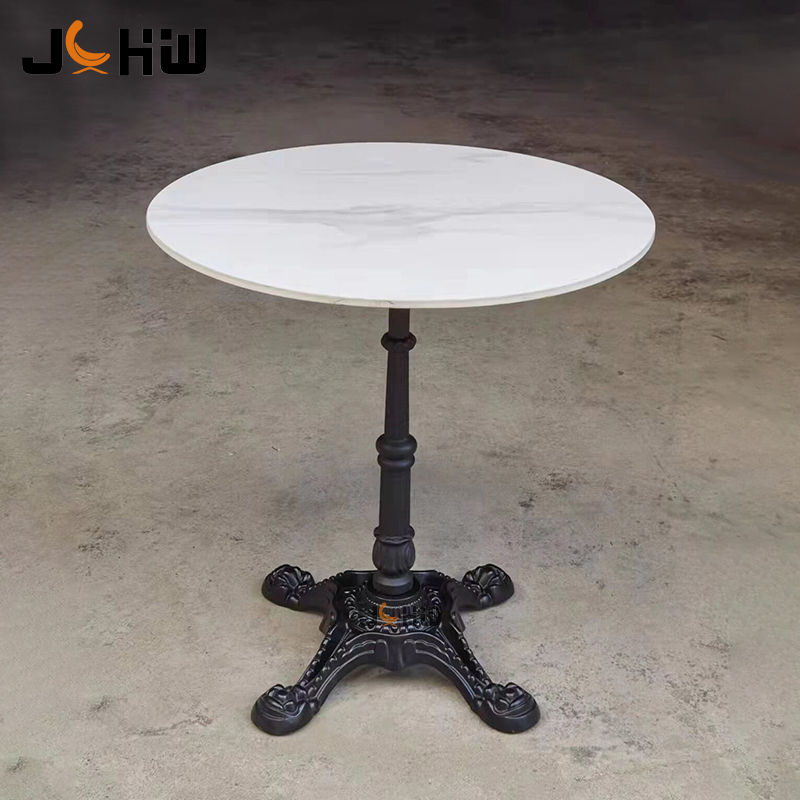Pied en fonte moulée + plateau de table en dalle de pierre