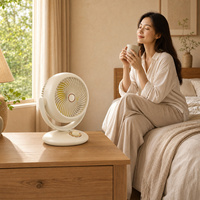 Échantillon disponible - Ventilateur de table compact sans fil intelligent avec lumière d'ambiance pour la maison et le bureau
