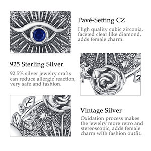 Merryshine 925 argento Sterling tre luna dea blu malvagio occhio turco ciondolo collana con ciondolo - Product Image 5