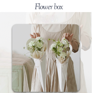 <span class=keywords><strong>Bai</strong></span> Cao กระดาษแข็งสีขาวขนาด46.5*18ซม. กล่องดอกไม้กำมะหยี่ประดิษฐ์ออกแบบได้เองสำหรับคุณแม่กลางแจ้ง - Product Image 4