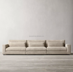 Salon moderne Sassanid OEM, artisanat supérieur, canapé modulaire en cuir Lugano 3 places - Product Image 1