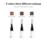 Crayon à sourcils liquide minéral OEM/ODM à 4 pointes, logo personnalisé, plat, longue tenue, waterproof, 3 couleurs