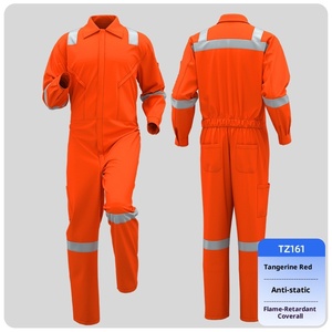 Pure Cotton Conjoined Anti-static Flame Retardant <strong>Work</strong> Wear <strong>Overalls</strong> Reflective Strip Anti-scalding ANSI Class <strong>Work</strong> Clothing - Product Image 1