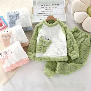 Set Pigiama per Neonati Bulala in Morbido Cotone a Fibra Lunga, Completo 2 Pezzi con Simpatici <span class=keywords><strong>Cartoni</strong></span> <span class=keywords><strong>Animati</strong></span>, Abbigliamento per Bambini, Indumenti da Notte Caldi - Product Image 4
