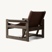 Chaise en cuir Nielsen, inspirée des campagnes de design Sassanide et des meubles de safari, revivals scandinaves du milieu du siècle