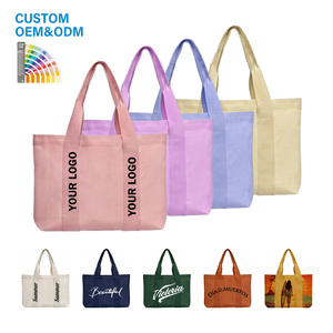 Sacs de courses en <span class=keywords><strong>toile</strong></span> de coton recyclé personnalisables avec logo couleur, sacs fourre-tout vierges imprimés, sacs de courses en <span class=keywords><strong>toile</strong></span> avec fermeture éclair - Product Image 2