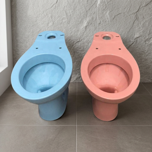 Juego de Baño de Cerámica Sanitaria de Dos Piezas, Inodoro WC Económico en Oferta, Asiento Blanco con Cubierta, Diseño Gráfico, Embalaje de Seguridad, GUA - Product Image 1