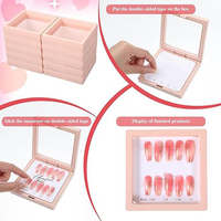 Boîte d'emballage en acrylique personnalisée pour rangement et présentation de faux ongles à presser et de capsules d'ongles