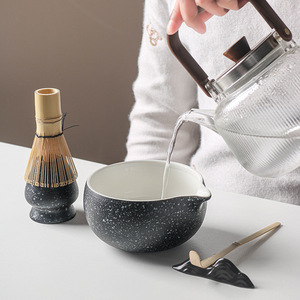 แปรงมัทฉะแบบญี่ปุ่น4 5 7 8ชิ้นเครื่องมือตีชาข้ามพรมแดนสำหรับพิธีชงชาและกาแฟชุดกล่องของขวัญและชาม - Product Image 3