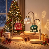Lampe chauffe-bougie multi-styles, ambiance chaleureuse, abat-jour en laiton, hauteur télescopique, lampe de nuit à intensité variable, décoration d'ambiance pour la maison