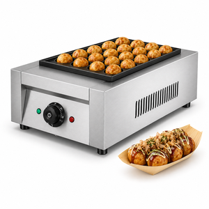 Máquina Comercial Eléctrica para Takoyaki de 2kW, de Acero Inoxidable, con Placa Antiadherente, para Restaurantes y Tiendas de Snacks - Product Image 1