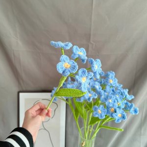 Fleurs artificielles tissées au crochet, branche de fleurs de prunier oublié-moi-je-ne-sais-pas-que, pour la Saint-Valentin - Product Image 5