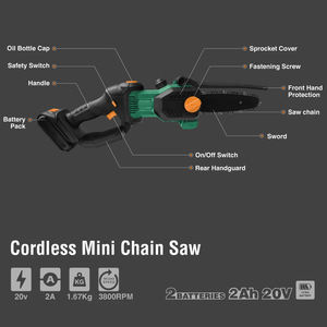 Scie à chaîne sans fil au lithium portable <span class=keywords><strong>de</strong></span> qualité industrielle et bricolage 20V 2.0AH pour la <span class=keywords><strong>coupe</strong></span> du bois - Product Image 3