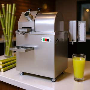 Prensa de caña de azúcar eléctrica comercial de acero inoxidable 304 con 3 rodillos y extractor de jugo con capacidad de 660 lb/h para uso comercial - Product Image 2