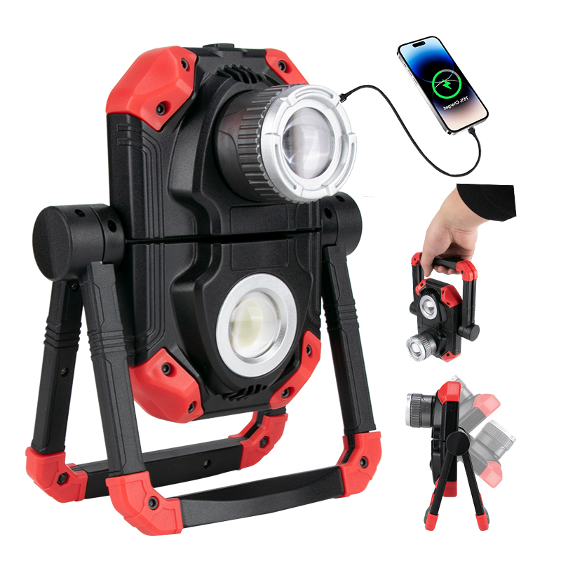 Foldable Portable Work Light Strip, Magnetic Rechargeable COB Work Lighting Lamp, Emergency Maintenance Lamp for Automobiles