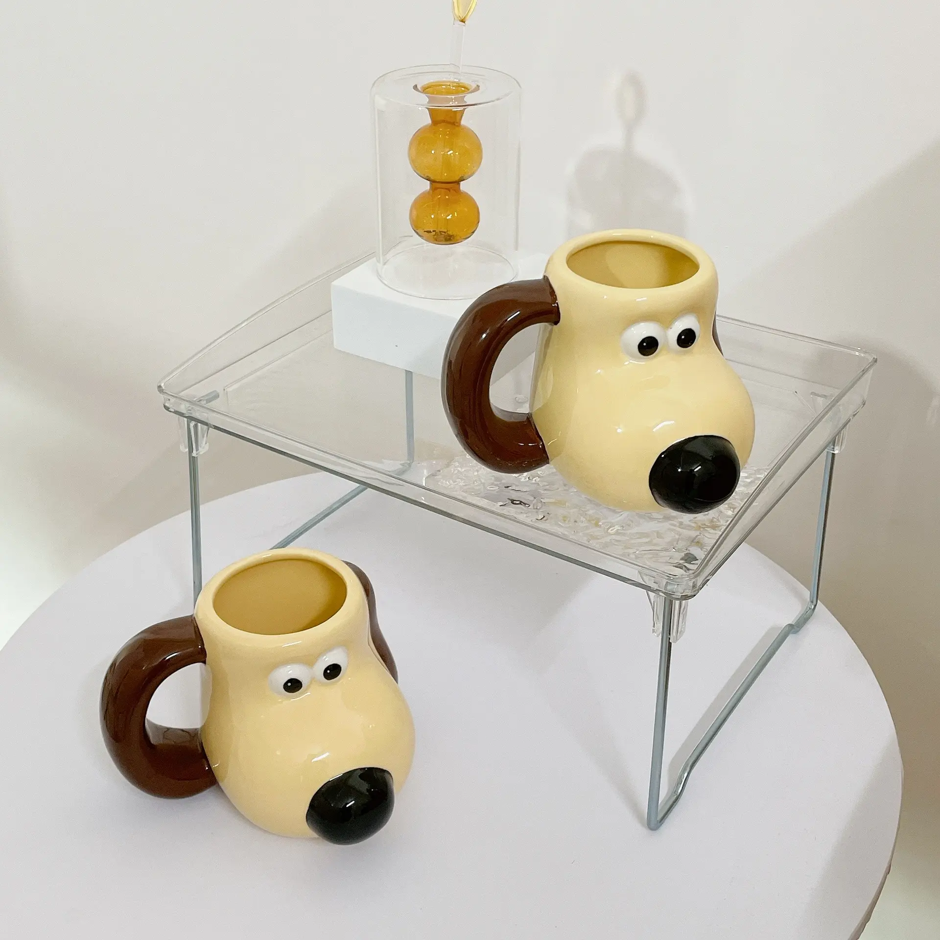 Kreative Art Kaffeetasse Porzellan Cartoon Tassen Welpen Design Keramik Tasse Geschenk für Hunde liebhaber mit Farbbox