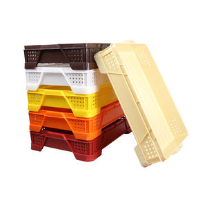 عربة خبز قابلة للتكديس والتداخل مع صناديق بلاستيكية شبكية للخبز والبسكويت، مقاس 605*405*115 ملم، مع إمكانية تخصيص الشعار - Product Image 2