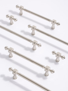 Poignées de meuble en alliage de zinc argenté et titane sculptées de style français vintage pour armoires, placards et tiroirs - Product Image 6